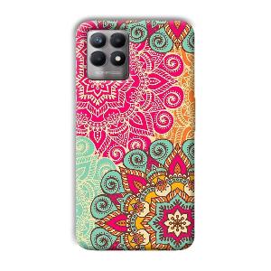 Floral Design Phone Customized Printed Back Cover for Realme 8i