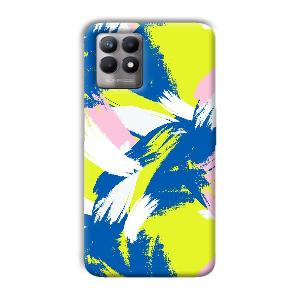Blue White Pattern Phone Customized Printed Back Cover for Realme 8i