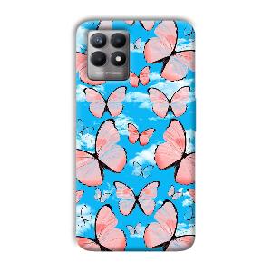 Pink Butterflies Phone Customized Printed Back Cover for Realme 8i
