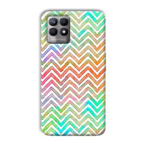 White Zig Zag Pattern Phone Customized Printed Back Cover for Realme 8i