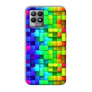 Square Blocks Phone Customized Printed Back Cover for Realme 8i