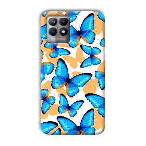 Blue Butterflies Phone Customized Printed Back Cover for Realme 8i