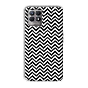 Black White Zig Zag Phone Customized Printed Back Cover for Realme 8i