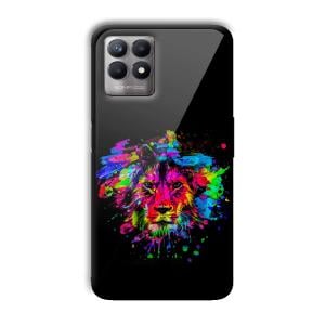 Colorful Lion Customized Printed Glass Back Cover for Realme 8i
