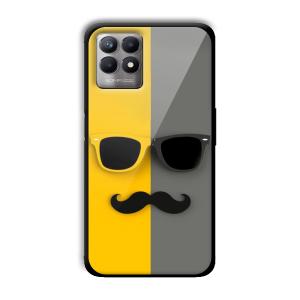 Yellow and Grey Sunglass Customized Printed Glass Back Cover for Realme 8i