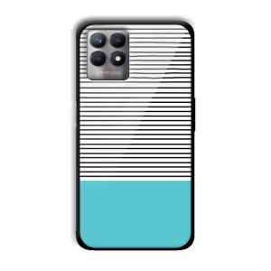 Cyan Stripes Customized Printed Glass Back Cover for Realme 8i