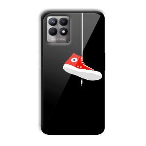 Red Sneaker Customized Printed Glass Back Cover for Realme 8i