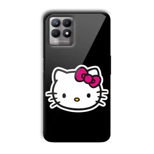 Cute Kitty Customized Printed Glass Back Cover for Realme 8i