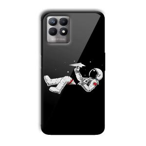 Lazy Astronaut Customized Printed Glass Back Cover for Realme 8i