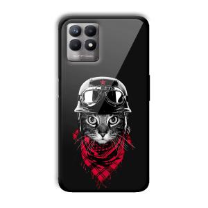Rider Cat Customized Printed Glass Back Cover for Realme 8i