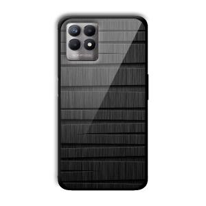 Black Wooden Pattern Customized Printed Glass Back Cover for Realme 8i