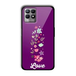 Purple Love Customized Printed Glass Back Cover for Realme 8i
