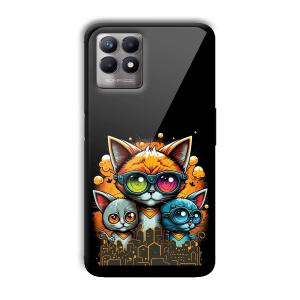 Cats Customized Printed Glass Back Cover for Realme 8i