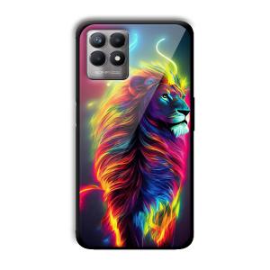 Neon Lion Customized Printed Glass Back Cover for Realme 8i