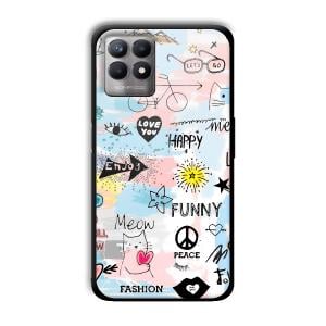 Illustrations Customized Printed Glass Back Cover for Realme 8i