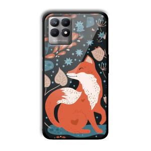 Cute Fox Customized Printed Glass Back Cover for Realme 8i
