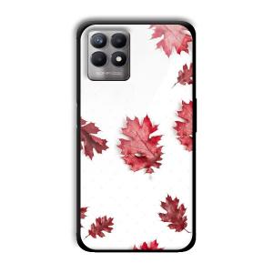 Red Leaves Customized Printed Glass Back Cover for Realme 8i