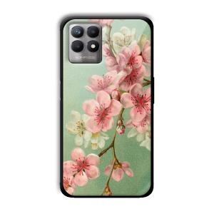 Pink Flowers Customized Printed Glass Back Cover for Realme 8i