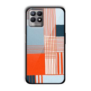 Orange Stripes Customized Printed Glass Back Cover for Realme 8i