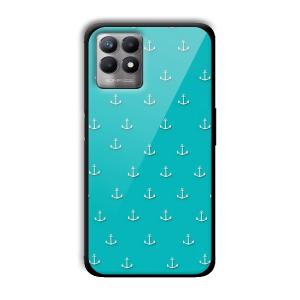 Teal Anchor Customized Printed Glass Back Cover for Realme 8i