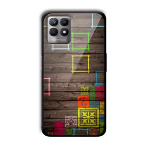 Wooden Pattern Customized Printed Glass Back Cover for Realme 8i