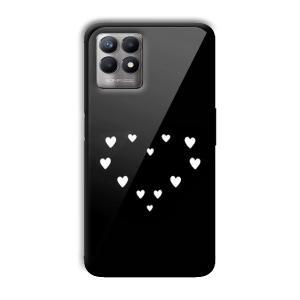 Little White Hearts Customized Printed Glass Back Cover for Realme 8i