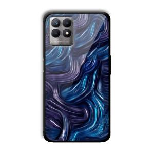 Blue Waves Customized Printed Glass Back Cover for Realme 8i