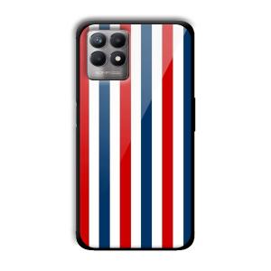 Red and Blue Customized Printed Glass Back Cover for Realme 8i
