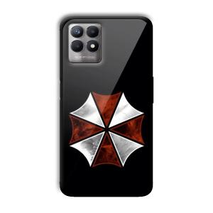 Red and Silver Customized Printed Glass Back Cover for Realme 8i
