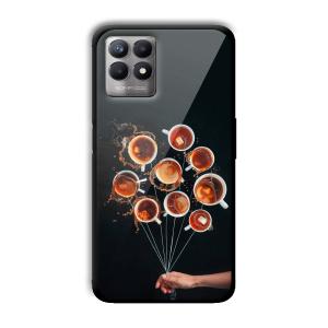 Coffee Cups Customized Printed Glass Back Cover for Realme 8i