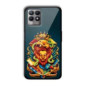 Fiery Lion Customized Printed Glass Back Cover for Realme 8i