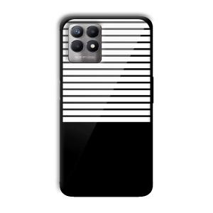 White and Black Stripes Customized Printed Glass Back Cover for Realme 8i