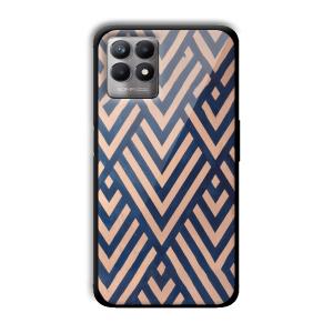Gold and Blue Customized Printed Glass Back Cover for Realme 8i
