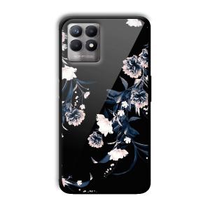Dark Flowers Customized Printed Glass Back Cover for Realme 8i