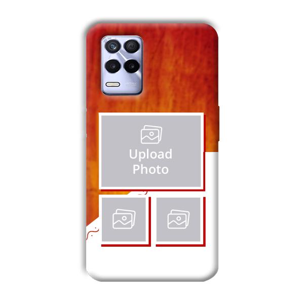 Red White Background Customized Printed Back Cover for Realme 8s