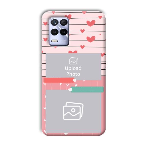 Pink Hearts Customized Printed Back Cover for Realme 8s
