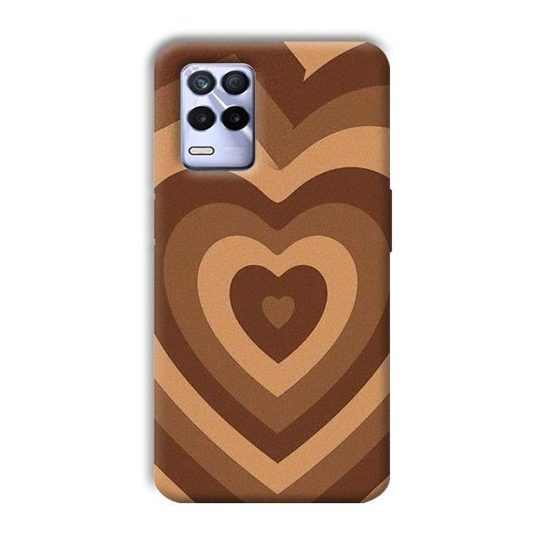Brown Hearts Phone Customized Printed Back Cover for Realme 8s