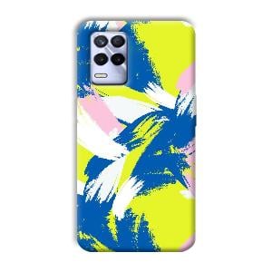Blue White Pattern Phone Customized Printed Back Cover for Realme 8s