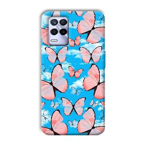 Pink Butterflies Phone Customized Printed Back Cover for Realme 8s