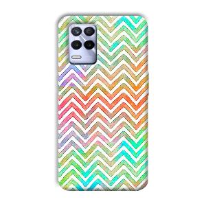White Zig Zag Pattern Phone Customized Printed Back Cover for Realme 8s