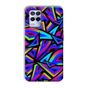 Blue Triangles Phone Customized Printed Back Cover for Realme 8s
