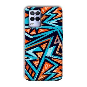 Zig Zag Pattern Phone Customized Printed Back Cover for Realme 8s
