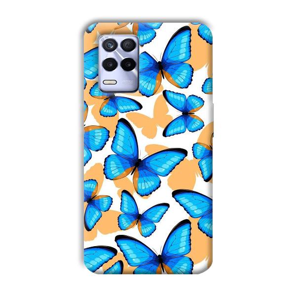Blue Butterflies Phone Customized Printed Back Cover for Realme 8s