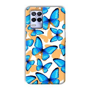 Blue Butterflies Phone Customized Printed Back Cover for Realme 8s