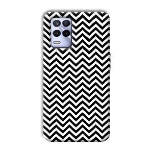 Black White Zig Zag Phone Customized Printed Back Cover for Realme 8s