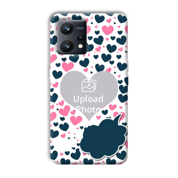 Blue & Pink Hearts Customized Printed Back Cover for Realme 9