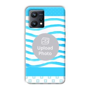 Blue Wavy Design Customized Printed Back Cover for Realme 9