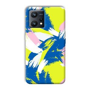 Blue White Pattern Phone Customized Printed Back Cover for Realme 9