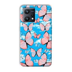 Pink Butterflies Phone Customized Printed Back Cover for Realme 9