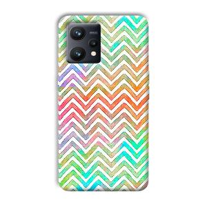 White Zig Zag Pattern Phone Customized Printed Back Cover for Realme 9